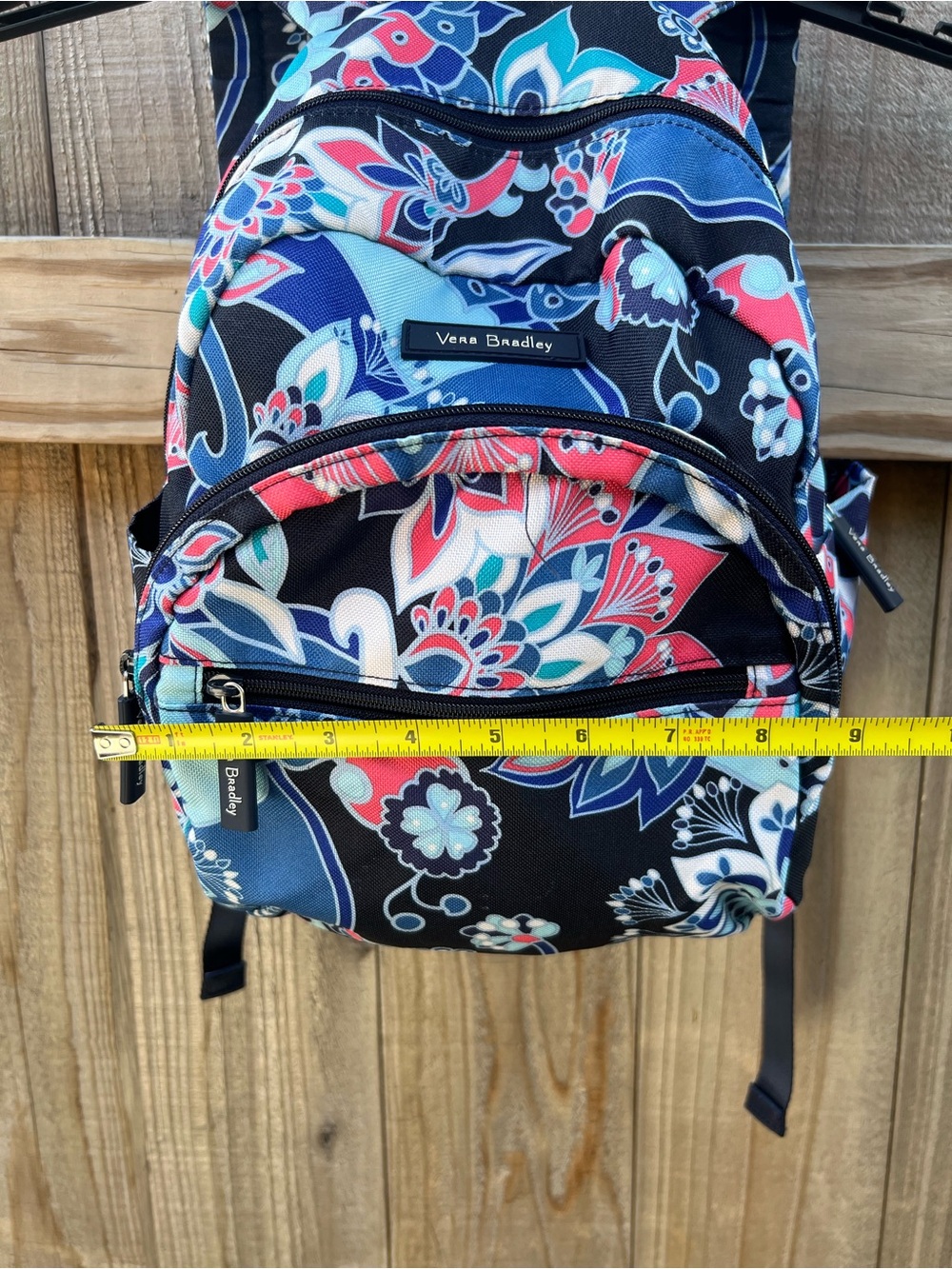 Vera Bradley Mini Backpack Blue Pink Floral Paisley Print Adjustable Straps - Picture 7 of 7